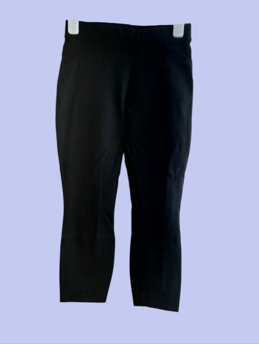 SPANX The Perfect Pant Black Ponte Cropped Pants Ankle Slit